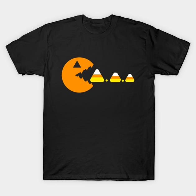 Jack O Lantern Vs Candy Corn T-Shirt by Not Meow Designs 